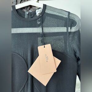NEW ALAÏA Black BodySheer Dress EU36